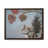 Autumn Gathering: Squirrel and Leaves Wildlife Canvas Print