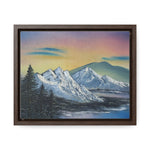 Twilight Peaks: Snow-Capped Mountains at Dusk Canvas Print