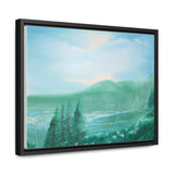 Morning Meadows: Tranquil Hillside Landscape Canvas Print