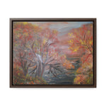 Autumn Serenity: Riverside Landscape Canvas Print