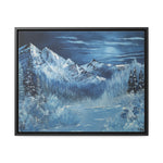 Midnight Peaks: Moonlit Mountain Landscape Canvas Print