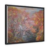 Autumn Serenity: Riverside Landscape Canvas Print