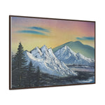 Twilight Peaks: Snow-Capped Mountains at Dusk Canvas Print