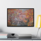 Autumn Serenity: Riverside Landscape Canvas Print