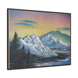 Twilight Peaks: Snow-Capped Mountains at Dusk Canvas Print