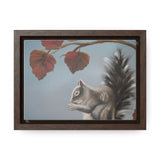 Autumn Gathering: Squirrel and Leaves Wildlife Canvas Print