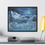 Midnight Peaks: Moonlit Mountain Landscape Canvas Print