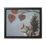 Autumn Gathering: Squirrel and Leaves Wildlife Canvas Print