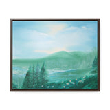 Morning Meadows: Tranquil Hillside Landscape Canvas Print