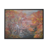 Autumn Serenity: Riverside Landscape Canvas Print