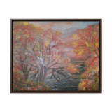 Autumn Serenity: Riverside Landscape Canvas Print