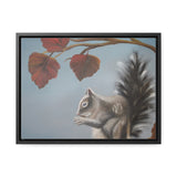 Autumn Gathering: Squirrel and Leaves Wildlife Canvas Print