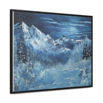 Midnight Peaks: Moonlit Mountain Landscape Canvas Print