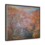 Autumn Serenity: Riverside Landscape Canvas Print