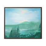 Morning Meadows: Tranquil Hillside Landscape Canvas Print