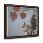 Autumn Gathering: Squirrel and Leaves Wildlife Canvas Print