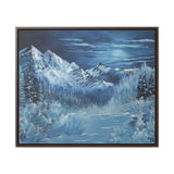 Midnight Peaks: Moonlit Mountain Landscape Canvas Print