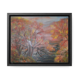 Autumn Serenity: Riverside Landscape Canvas Print