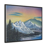 Twilight Peaks: Snow-Capped Mountains at Dusk Canvas Print