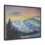 Twilight Peaks: Snow-Capped Mountains at Dusk Canvas Print