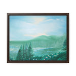 Morning Meadows: Tranquil Hillside Landscape Canvas Print