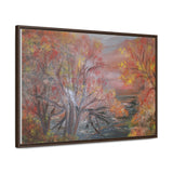 Autumn Serenity: Riverside Landscape Canvas Print