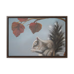 Autumn Gathering: Squirrel and Leaves Wildlife Canvas Print