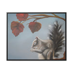 Autumn Gathering: Squirrel and Leaves Wildlife Canvas Print