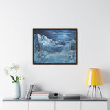 Midnight Peaks: Moonlit Mountain Landscape Canvas Print