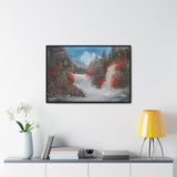 Canvas Wall Art - Tranquil Waterfall Landscape Painting