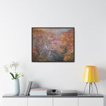 Autumn Serenity: Riverside Landscape Canvas Print