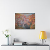 Autumn Serenity: Riverside Landscape Canvas Print