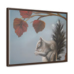 Autumn Gathering: Squirrel and Leaves Wildlife Canvas Print