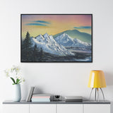 Twilight Peaks: Snow-Capped Mountains at Dusk Canvas Print