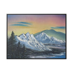 Twilight Peaks: Snow-Capped Mountains at Dusk Canvas Print