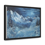 Midnight Peaks: Moonlit Mountain Landscape Canvas Print