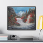 Canvas Wall Art - Tranquil Waterfall Landscape Painting