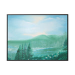 Morning Meadows: Tranquil Hillside Landscape Canvas Print