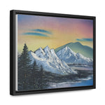 Twilight Peaks: Snow-Capped Mountains at Dusk Canvas Print