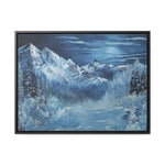 Midnight Peaks: Moonlit Mountain Landscape Canvas Print