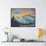 Twilight Peaks: Snow-Capped Mountains at Dusk Canvas Print