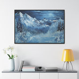 Midnight Peaks: Moonlit Mountain Landscape Canvas Print