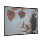 Autumn Gathering: Squirrel and Leaves Wildlife Canvas Print