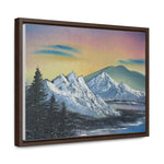 Twilight Peaks: Snow-Capped Mountains at Dusk Canvas Print