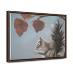 Autumn Gathering: Squirrel and Leaves Wildlife Canvas Print