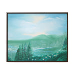 Morning Meadows: Tranquil Hillside Landscape Canvas Print