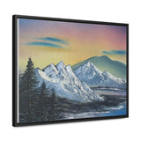 Twilight Peaks: Snow-Capped Mountains at Dusk Canvas Print