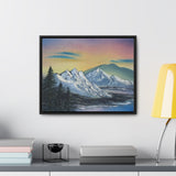 Twilight Peaks: Snow-Capped Mountains at Dusk Canvas Print