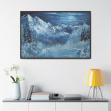 Midnight Peaks: Moonlit Mountain Landscape Canvas Print