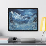 Midnight Peaks: Moonlit Mountain Landscape Canvas Print